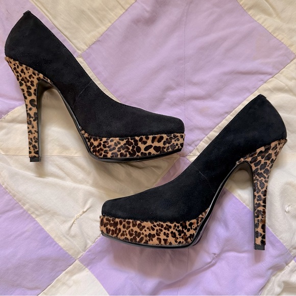 NINE WEST Black/Leopard Heels - Picture 5 of 10